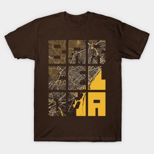 Barcelona, Spain City Map Typography - Pastel T-Shirt